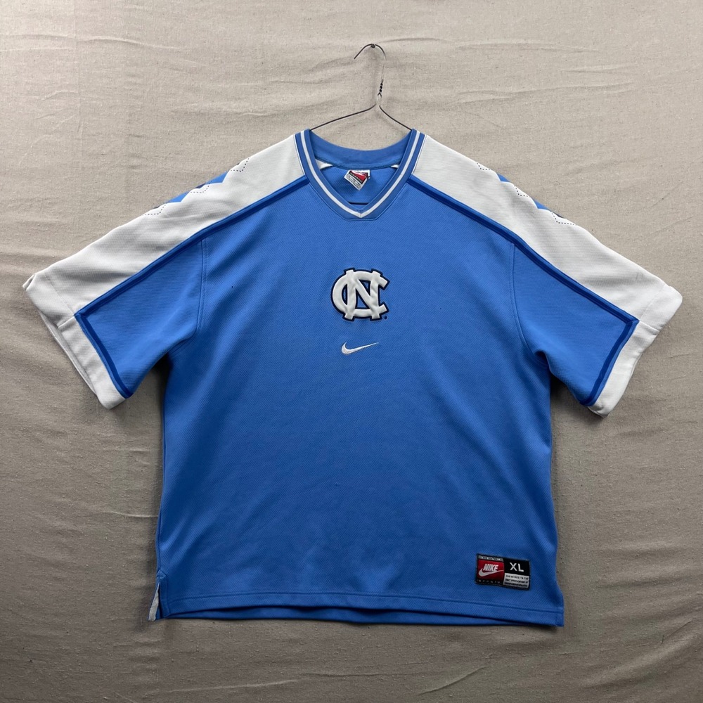 Vintage 90s Nike UNC Tar Heels Jersey Shirt Mens XL Blue White Argyle V-Neck